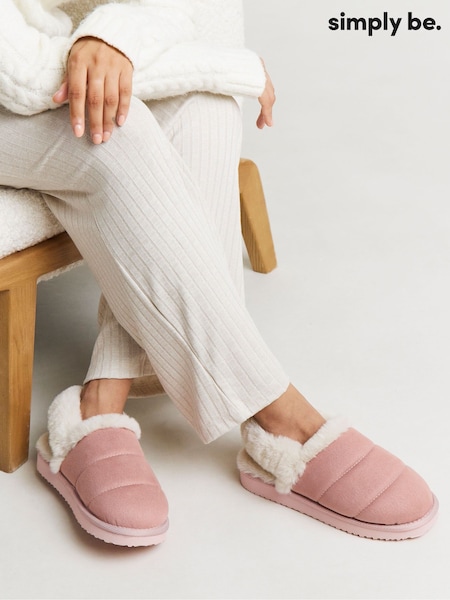Simply Be Pink Slingback Fluffy Slippers (Y26311) | €31