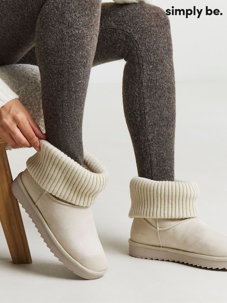 Simply Be Natural Cuff Slipper Boots (Y26322) | €37