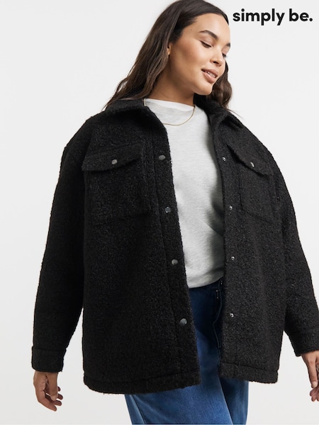 črna - Simply Be Teddy Pocket Jacket (Y26330) | € 79