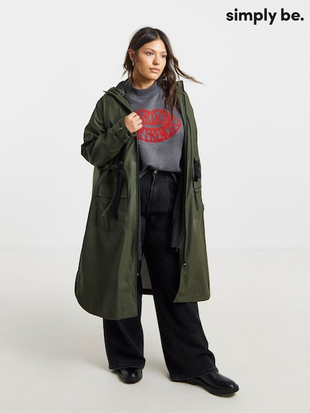 Simply Be Green Rubberised 3 in 1 Parka Coat (Y26331) | €170