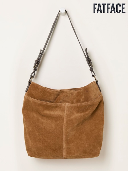 FatFace Molly Tan Brown Suede Shoulder Bag (Y26385) | AED381