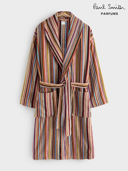 PS Paul Smith Black Signature Stripe Logo Robe (Y26388) | AED961