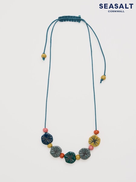 Seasalt Cornwall Green Petunia Ceramic Bead Necklace (Y26422) | €29