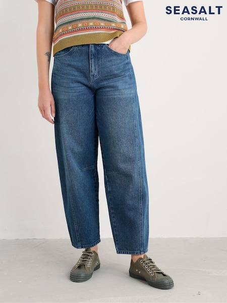 Seasalt Cornwall Blue Gwenver Barrel Leg Jeans (Y26424) | €111