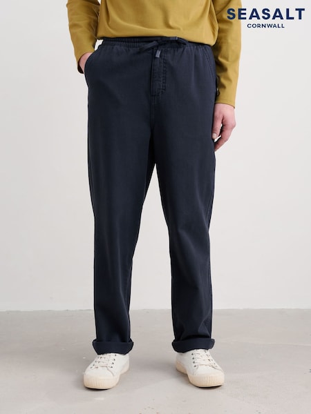 Seasalt Cornwall Blue Hallantide Straight Leg Trousers (Y26429) | 346 QAR