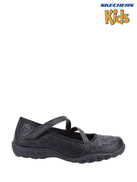 Skechers Black Breathe-Easy Playground Poppies School Shoes (Y26463) | €52