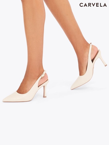 Carvela Cream Corletta Sling Wide Fit Shoes (Y26559) | €168