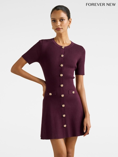Forever New Mallory Petite Button Detail Mini Dress (Y26602) | 154 €