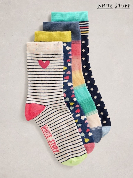 White Stuff 3 Pack Cat Pals Ankle Socks (Y26727) | R$ 215