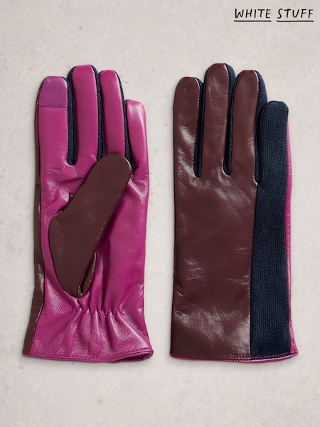 White Stuff Purple Layla Leather Gloves (Y26730) | AED227