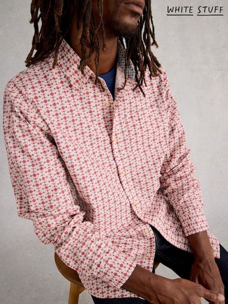 White Stuff Red Finsbury Mono Print Shirt (Y26762) | 318 QAR