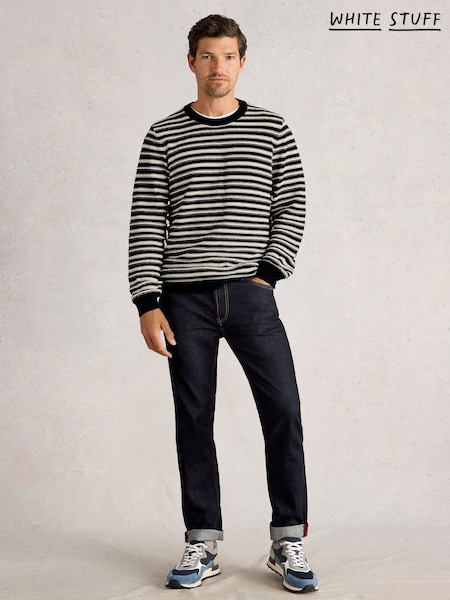 White Stuff Blue Attadale Stripe Crew Neck Jumper (Y26764) | 283 QAR