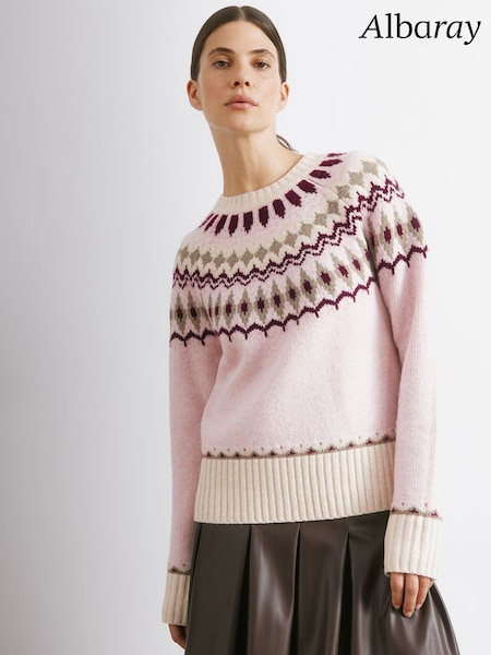 Albaray Pink Fair Isle Yoke Jumper (Y26795) | €95