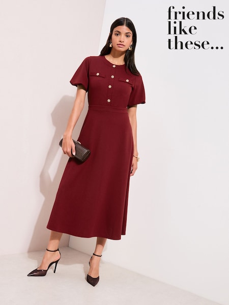 Friends Like These Red Military Midi Dress (Y26906) | €63.50