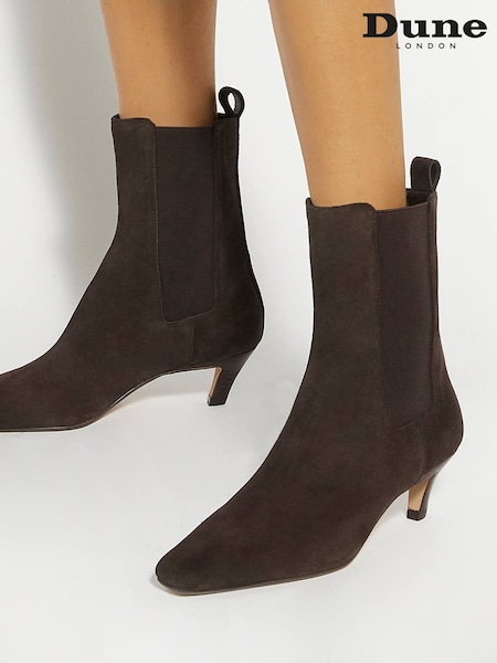 Dune London Brown Wf Odele Angle Midid Heel Ankle Boots (Y26914) | €203