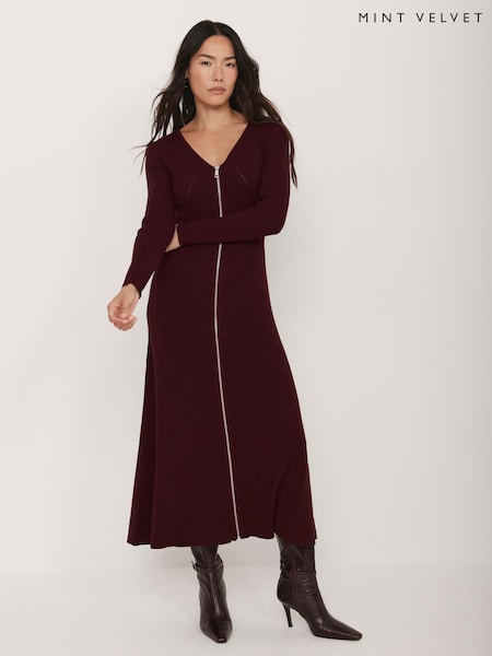 Mint Velvet Red Knit Maxi Dress (Y27009) | €179