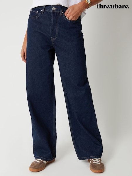 Threadbare Navy Blue Baggy Wide Leg Jeans (Y27154) | €53