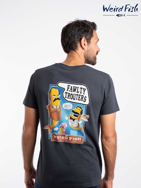 Weird Fish Blue Fawlty Trouters Back Print Artist T-Shirt (Y27247) | €40