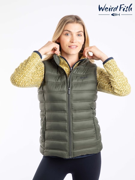 Weird Fish Green Atissa Lightweight Padded Gilet (Y27268) | €92