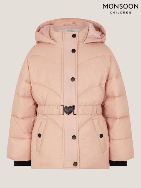 Monsoon Pink Belted Puffer Coat (Y27359) | €72 - €86