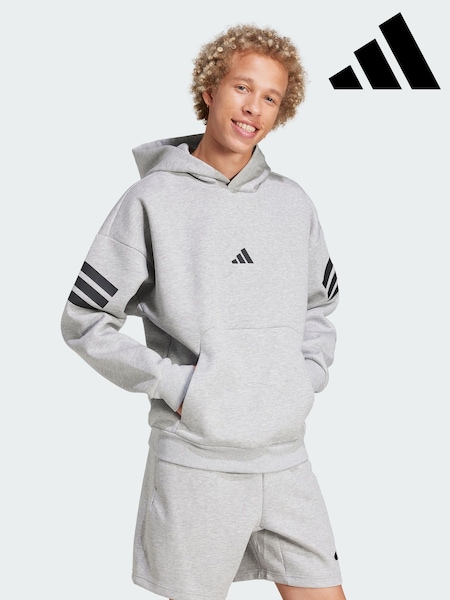 adidas Grey Future Icons 3-Stripes Hoodie (Y27375) | €78