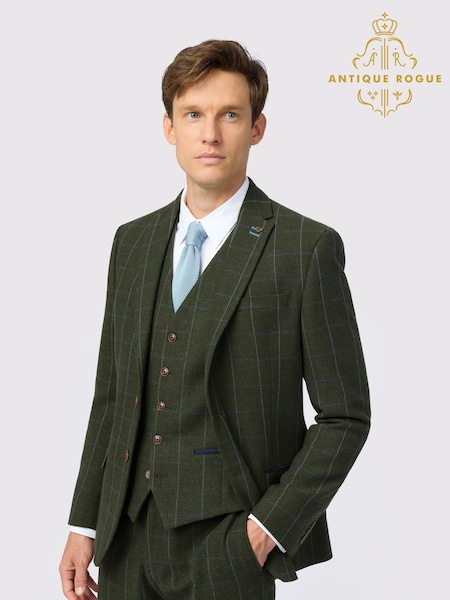 Antique Rogue Green Hooper Check Jacket (Y27377) | 817 QAR