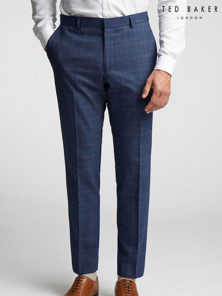 Ted Baker Tailoring Blue Brahe Check Slim Waistcoat (Y27382) | €186