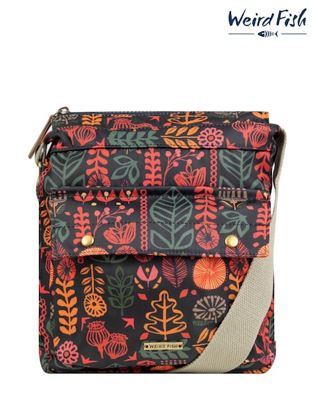 Weird Fish Blue Kait Printed Cross Body Bag (Y27704) | R$ 375