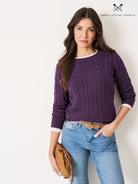 Crew Clothing Red Cotton & Cashmere Chunky-Knit Jumper (Y27795) | €83
