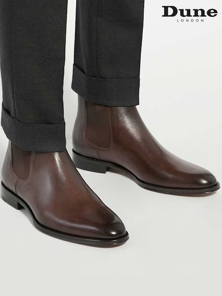 Dune London Brown Manson Premium Chelsea Boots (Y27867) | €264