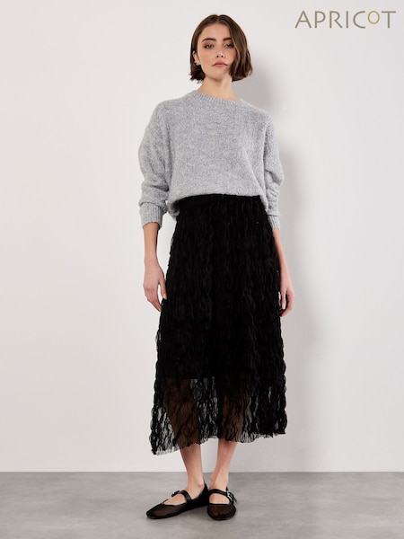 Apricot Grey Bow Back Fuzzy Jumper (Y27907) | €51