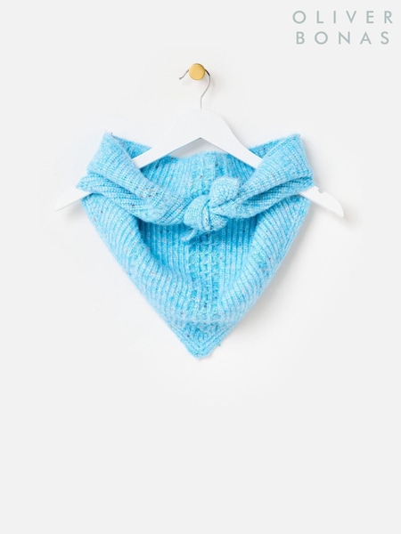 Oliver Bonas Blue Marl Knitted Triangle Scarf (Y28010) | R$ 275