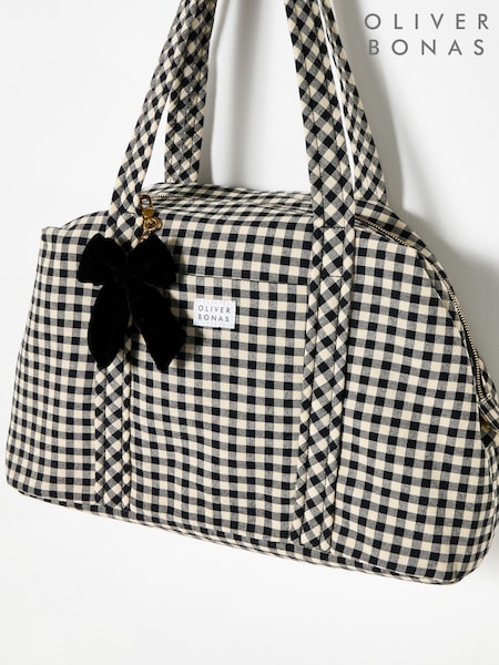 Oliver Bonas Black Gingham Weekend Bag (Y28014) | R$ 690