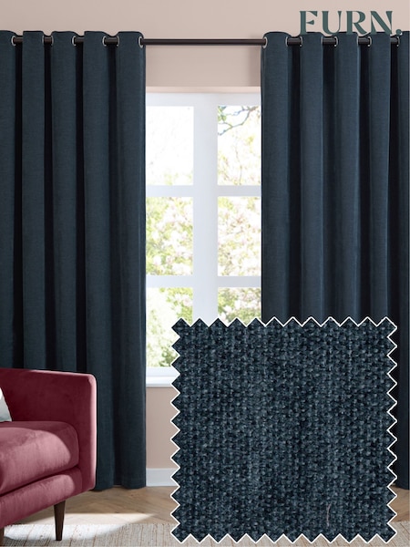 Furn Soft Chenille 100% Blackout Eyelet Curtains (Y28139) | 76 € - 179 €