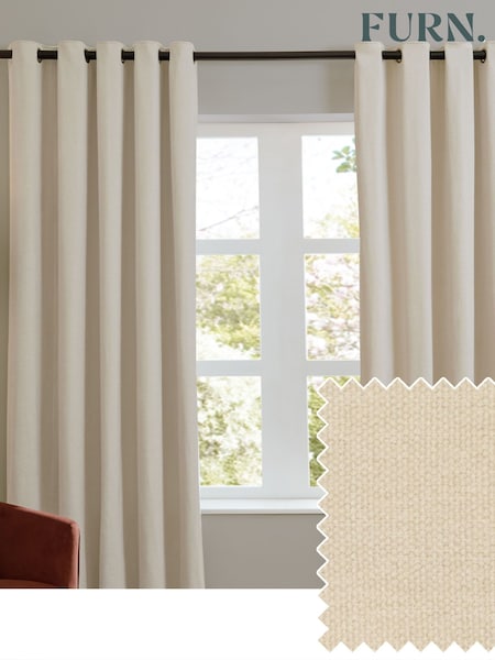 Furn Soft Chenille 100% Blackout & Thermal Eyelet Curtains (Y28145) | ‏375 ر.س.‏ - ‏937 ر.س.‏