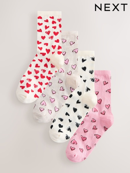 Sketchy Heart Ankle Socks 4 Pack (Y28252) | €14.50