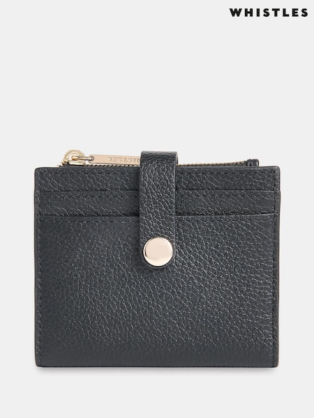 Whistles Black Danni Tab Detail Compact Purse (Y28391) | R$ 445