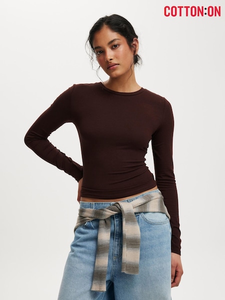 Cotton On Brown All Day Crew Long Sleeve Top (Y28545) | €24