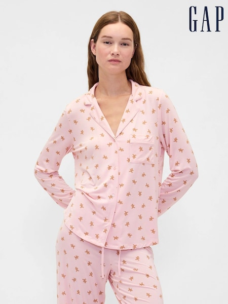 Gap Pink Gingerbread Pyjama Top Matching Family Christmas (Y28676) | €40