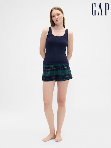 Gap Green/Navy check Flannel Pyjama Shorts (Y28717) | €20