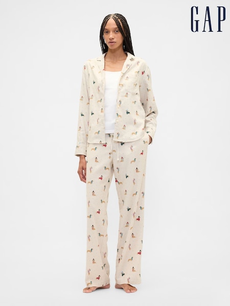 Gap Cream Flannel Pull On Pyjama Bottoms (Y28725) | €40