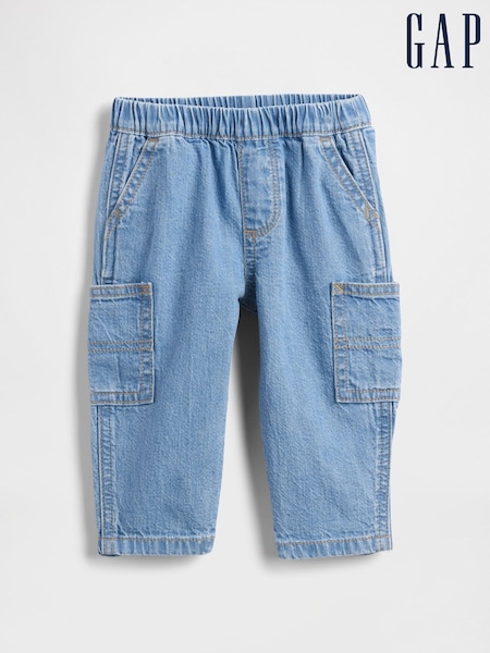 Gap Blue Pull On Barrel Cargo Jeans (0-24mths) (Y28801) | €30
