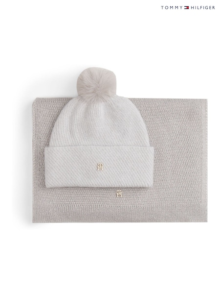 Tommy Hilfiger Grey Metallic Hat & Scarf Sets (Y28882) | R$ 1.085