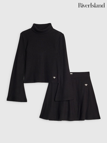 River Island Girls Cosy Long Sleeve Top and Skort Set (Y28884) | R$ 215