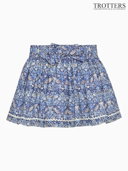 Trotters London Blue Strawberry Thief Bow Skirt (Y29090) | AED349 - AED373