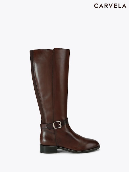 Carvela Brown Pienza Riding Wide Fit Boots (Y29192) | €203