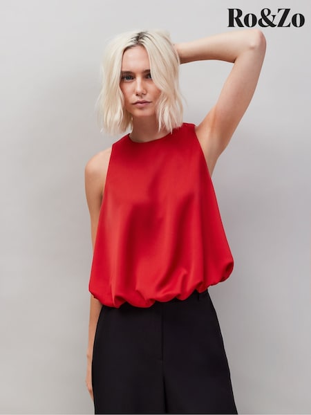 Ro&Zo Red Bubble Hem Top (Y29323) | €101