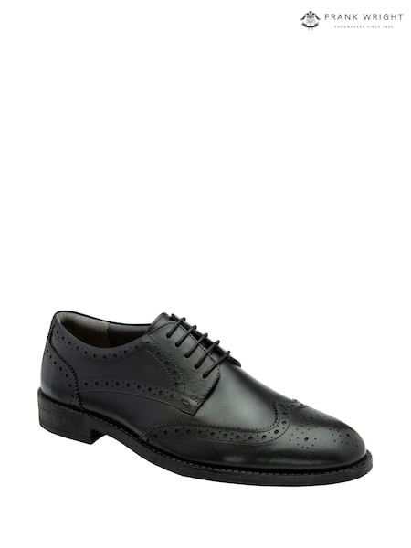 Frank Wright Black Leather Lace-Up Brogue Shoes (Y29333) | €85