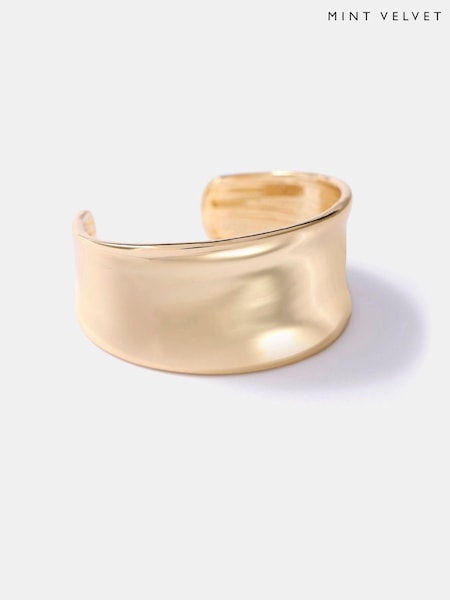 Mint Velvet Gold Tone Cuff Bracelet (Y29380) | AED204