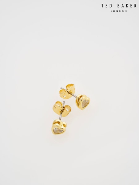 Ted Baker Gold Tone Harmony: Mini Crystal Heart Stud Earrings (Y29397) | €35